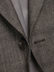 Charles Tyrwhitt Brown Check Slim Fit Ultimate Performance Suit Jacket - Image 5 of 5