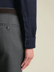 Blau - Charles Tyrwhitt Langarm-Polo-Shirt aus Baumwoll-Stretch-Smart-Piqué - Bild 3 von 6