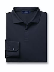 Blau - Charles Tyrwhitt Langarm-Polo-Shirt aus Baumwoll-Stretch-Smart-Piqué - Bild 4 von 6