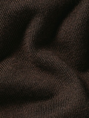 Charles Tyrwhitt Chocolate Brown Pure Merino Quarter Zip Jumper - Image 5 of 5