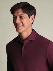Rot - Charles Tyrwhitt Langarm-Polo-Shirt aus Baumwoll-Stretch-Smart-Piqué - Bild 2 von 6