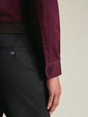 Rot - Charles Tyrwhitt Langarm-Polo-Shirt aus Baumwoll-Stretch-Smart-Piqué - Bild 3 von 6