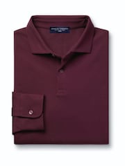 Rot - Charles Tyrwhitt Langarm-Polo-Shirt aus Baumwoll-Stretch-Smart-Piqué - Bild 4 von 6