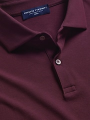 Rot - Charles Tyrwhitt Langarm-Polo-Shirt aus Baumwoll-Stretch-Smart-Piqué - Bild 5 von 6