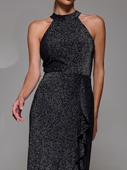 Jolie Moi Halter Neck Glitter Jersey Maxi Dress - Imagen 3 de 6