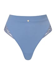 KBX Blue High Waist Charlotte Brushed Brazilian Knickers - Image 5 of 5