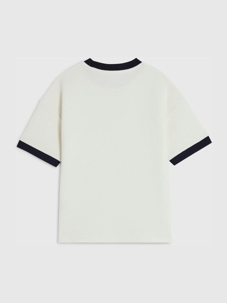 River Island Football Ottoman Ribbed T-Shirt - صورة 2 من 4
