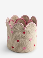 Set of 2 Embroidered Hearts Storage Baskets - Obrázek 3 z 4