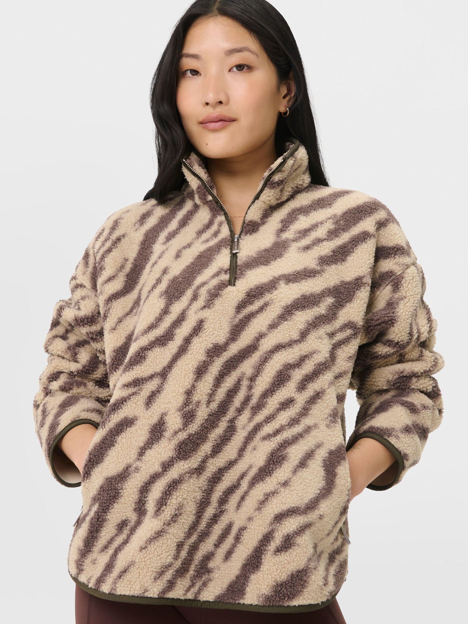 Buy Sweaty Betty Brown Plush Half Zip Fleece from the Next UK