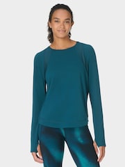 Sweaty Betty Green Breathe Easy Mesh Long Sleeve Top - Image 2 of 7