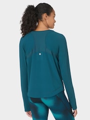 Sweaty Betty Green Breathe Easy Mesh Long Sleeve Top - Image 3 of 7