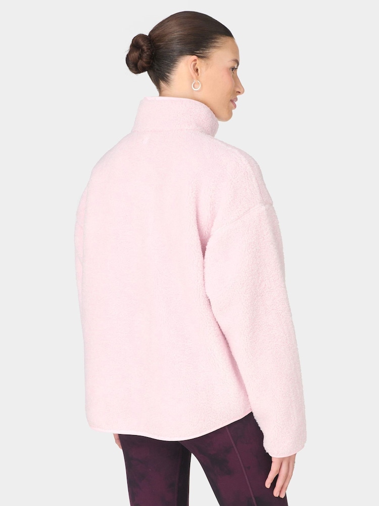 Sweaty Betty Pink Plush Half Zip Fleece - Image 2 of 7 Sweaty Betty Pink Plush Half Zip Fleece - Image 2 of 7