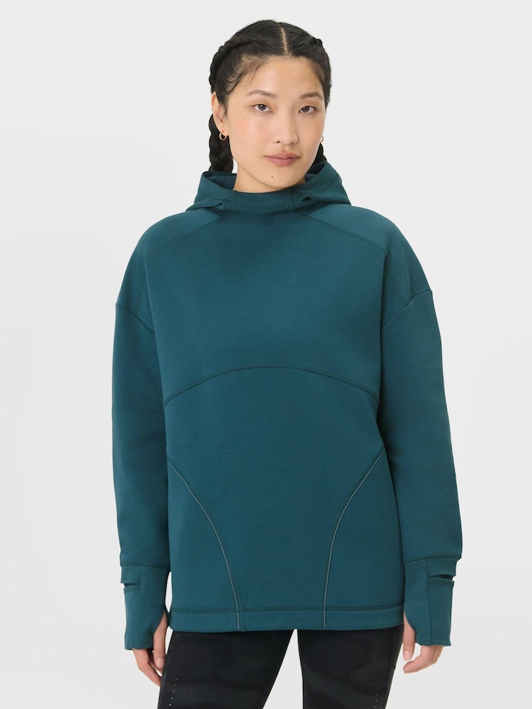 Sweaty Betty Green Tempo Train Hoodie - Image 1 of 8 Sweaty Betty Green Tempo Train Hoodie - Image 1 of 8