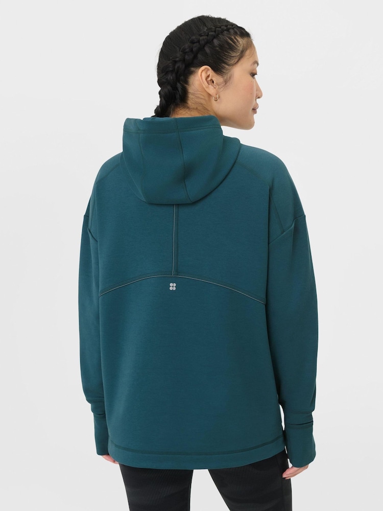 Sweaty Betty Green Tempo Train Hoodie - Image 2 of 8 Sweaty Betty Green Tempo Train Hoodie - Image 2 of 8