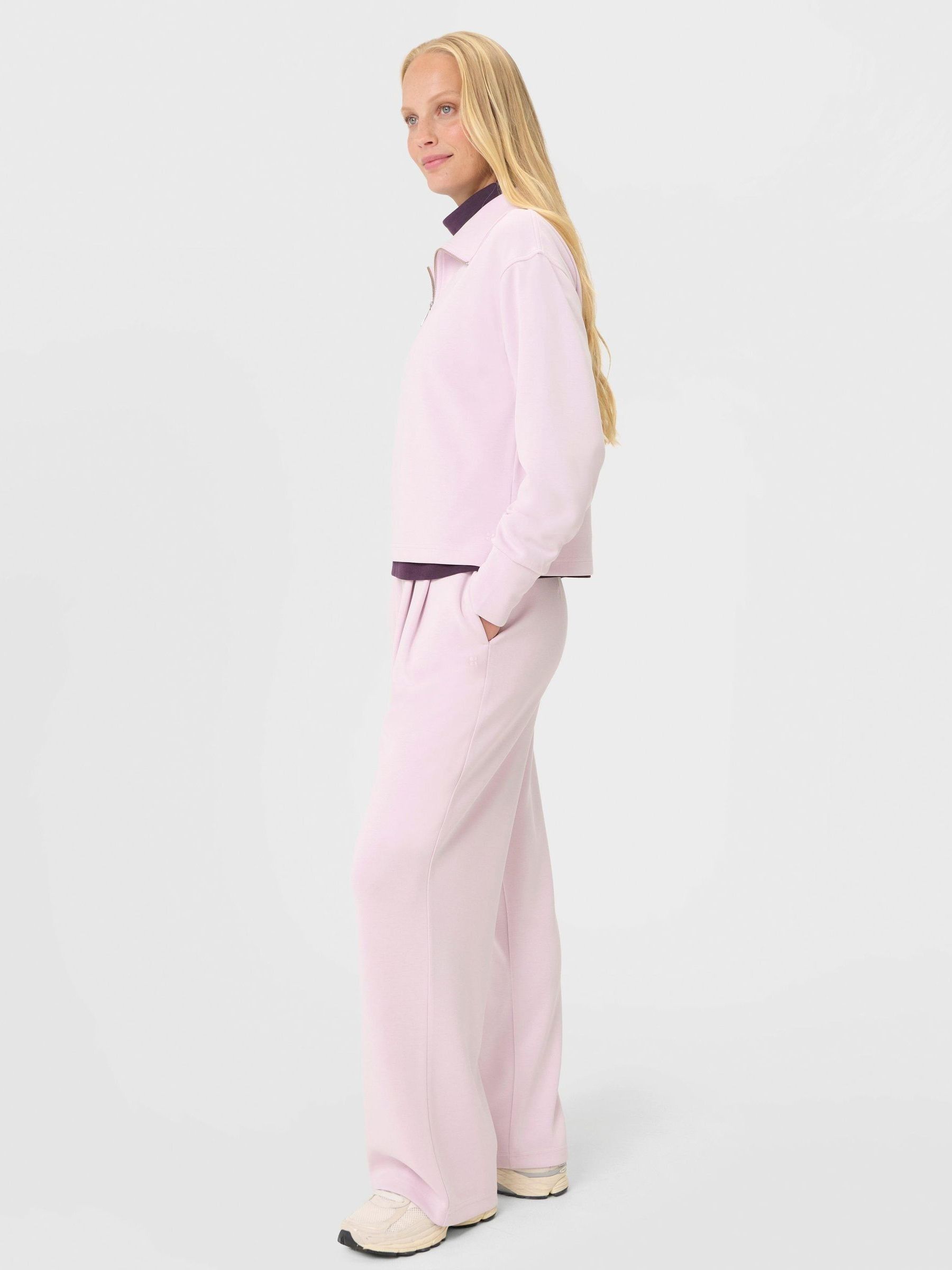 BETTY Buy Sweaty Betty Pink Sand Wash Half Zip Crop Sweatshirt from Next USA