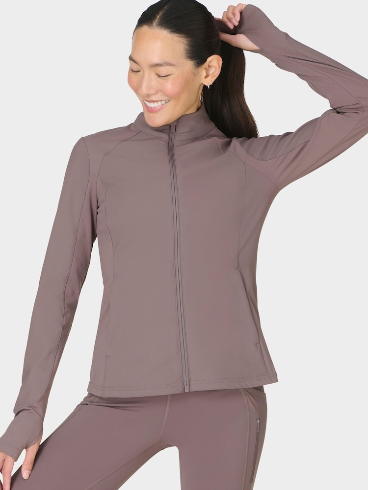 Sweaty Betty Brown Winter Power Softshell Jacket - Image 1 of 7 Sweaty Betty Brown Winter Power Softshell Jacket - Image 1 of 7