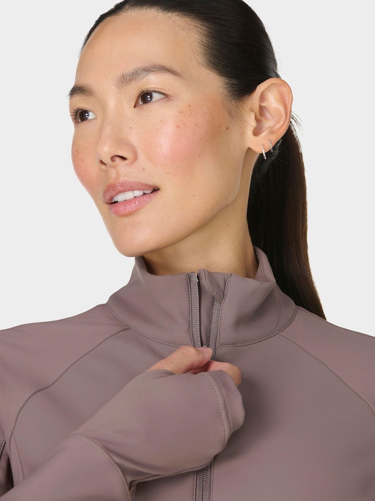 Sweaty Betty Brown Winter Power Softshell Jacket - Image 2 of 7 Sweaty Betty Brown Winter Power Softshell Jacket - Image 2 of 7