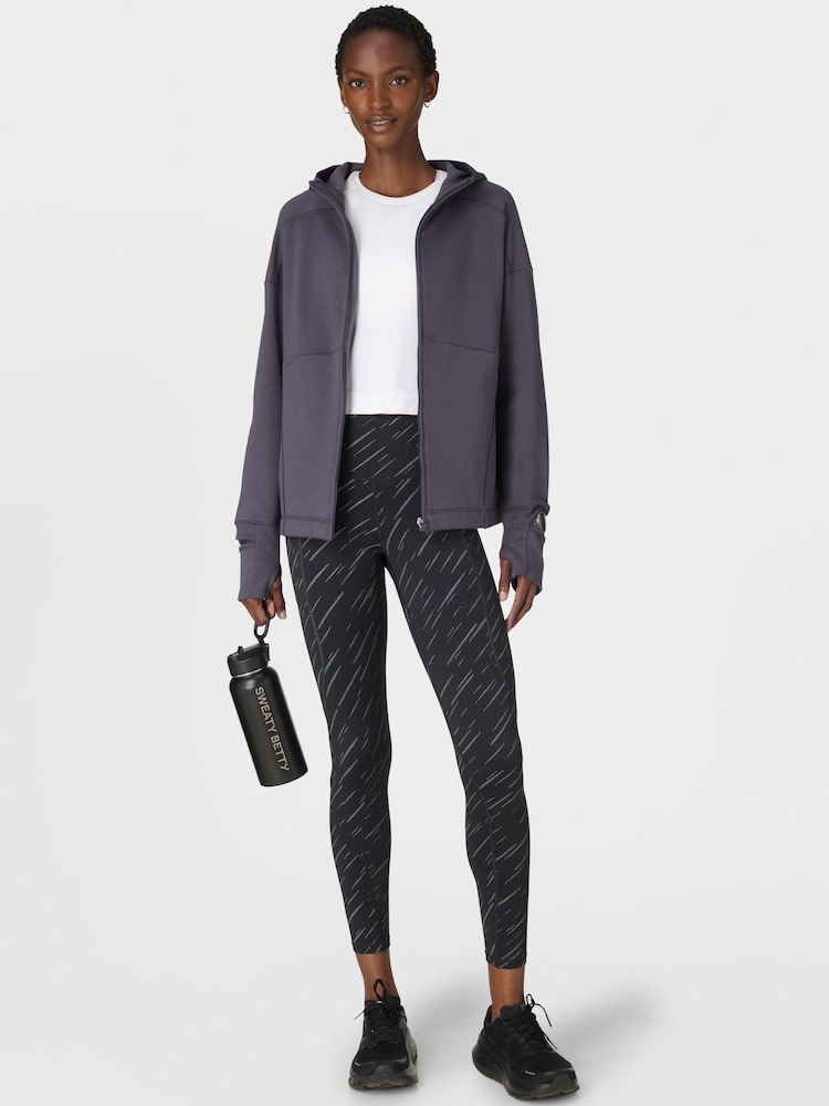 Sweaty Betty Blue Tempo Train Zip Up Hoodie - Image 1 of 7 Sweaty Betty Blue Tempo Train Zip Up Hoodie - Image 1 of 7