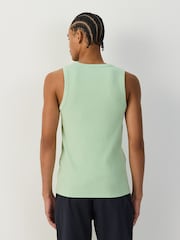 Green Slim Fit Ribbed Vest - Image 3 of 7