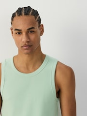 Green Slim Fit Ribbed Vest - Image 4 of 7
