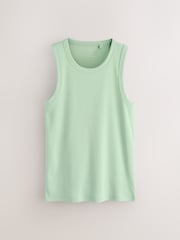 Green Slim Fit Ribbed Vest - Image 5 of 7