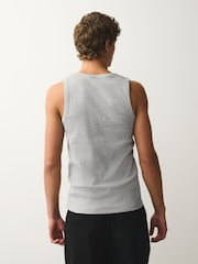 Grey Marl Slim Fit Ribbed Vests - Image 4 of 8