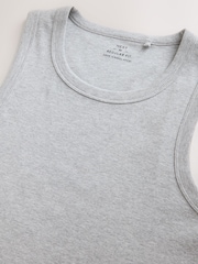 Grey Marl Slim Fit Ribbed Vests - Image 7 of 8