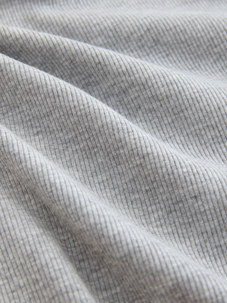 Grey Marl Slim Fit Ribbed Vests - Image 8 of 8