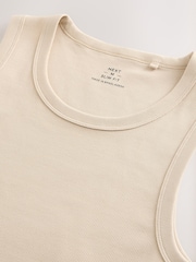 Natural Slim Fit Ribbed Vests - Image 3 of 3