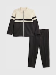 River Island Black Colour Block Funnel & Joggers Set - Image 1 of 4