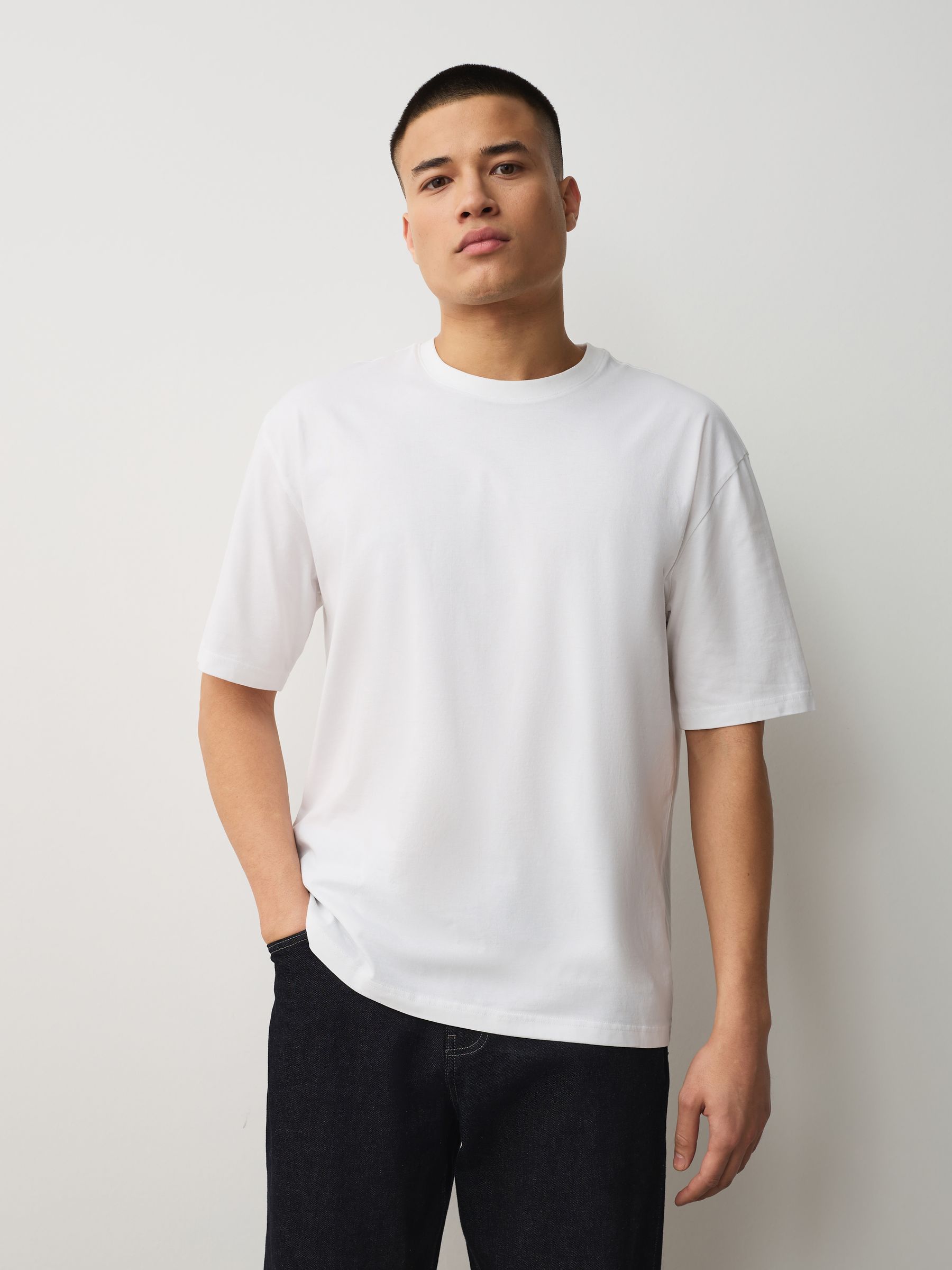 Buy White/Orange/Blue/Pink/Green Essential Cotton T-Shirts Relaxed