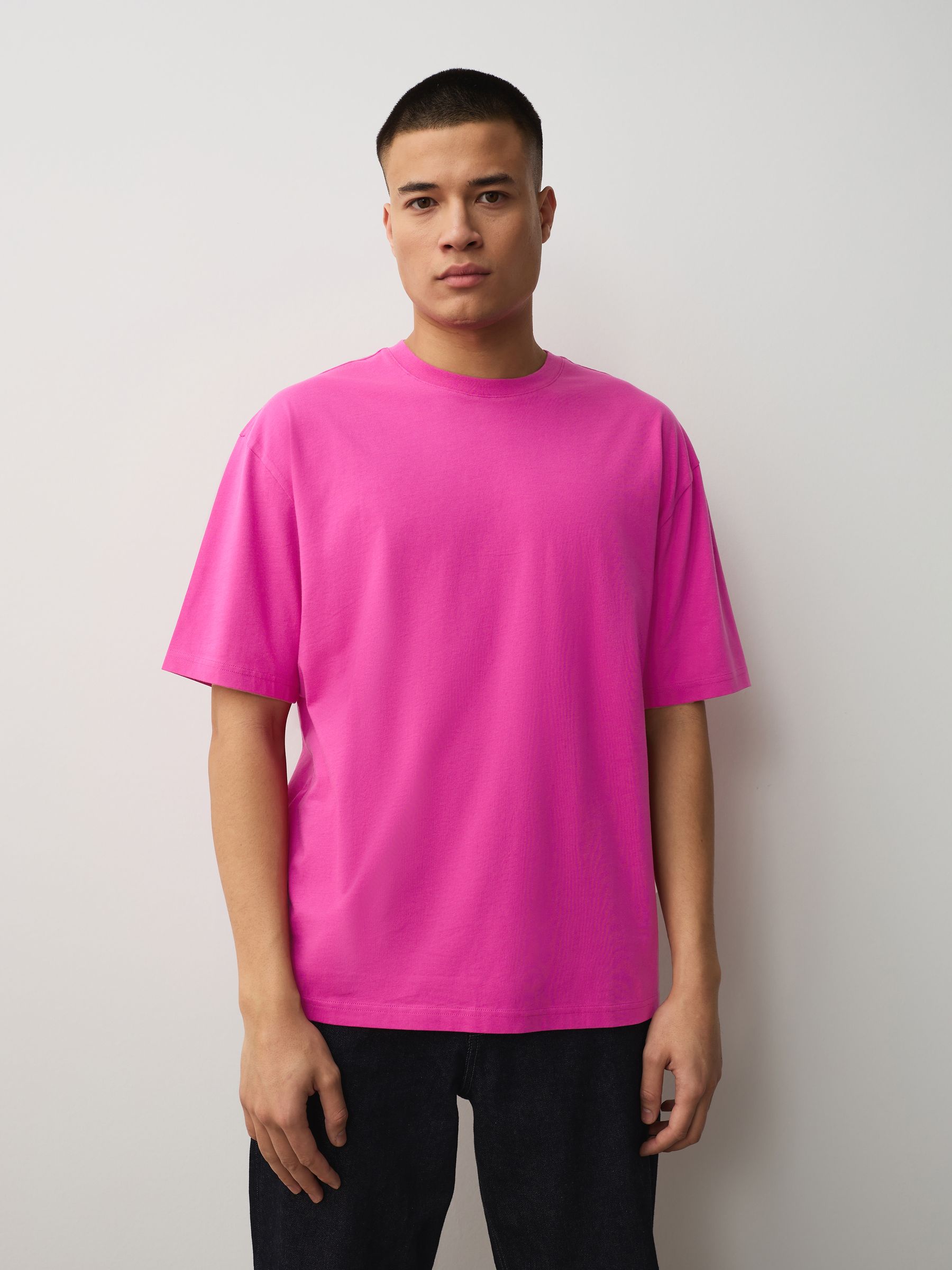 トップス T-SHIRT RELAXED UNISEX FIT Buy White/Orange/Blue/Pink/Green Essential Cotton T-Shirts Relaxed