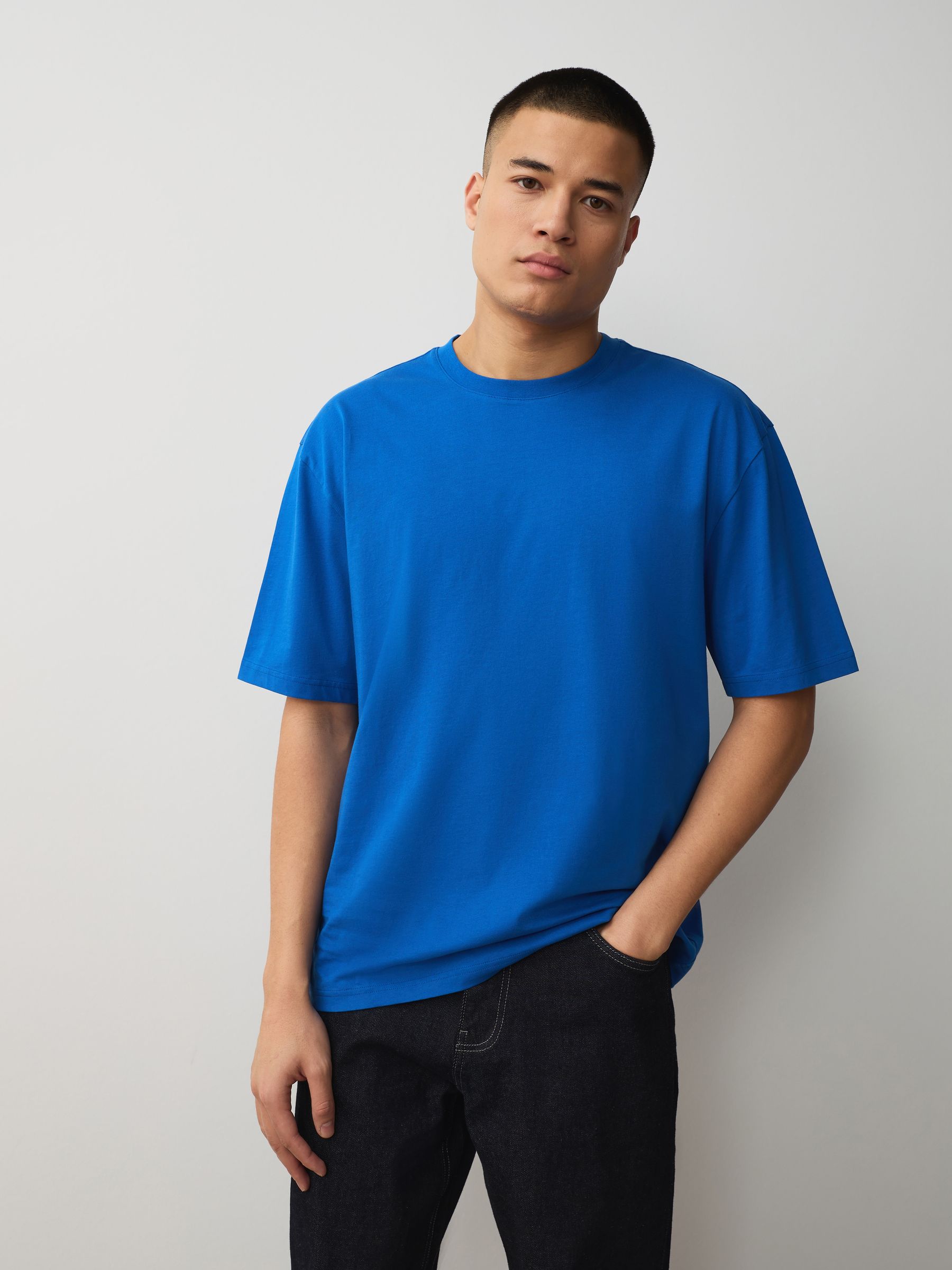 Buy White/Orange/Blue/Pink/Green Essential Cotton T-Shirts Relaxed