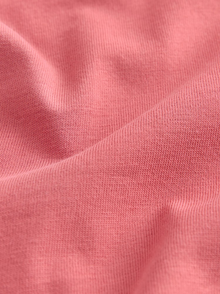 Coral Pink Regular Fit Essential Crew Neck Cotton T-Shirt - Image 2 of 7