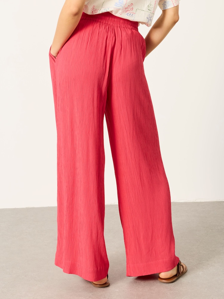 FatFace Melissa Pink Palazzo Trousers - Image 2 of 6 FatFace Melissa Pink Palazzo Trousers - Image 2 of 6