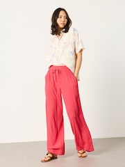 FatFace Melissa Pink Palazzo Trousers - Image 3 of 6