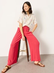 FatFace Melissa Pink Palazzo Trousers - Image 4 of 6
