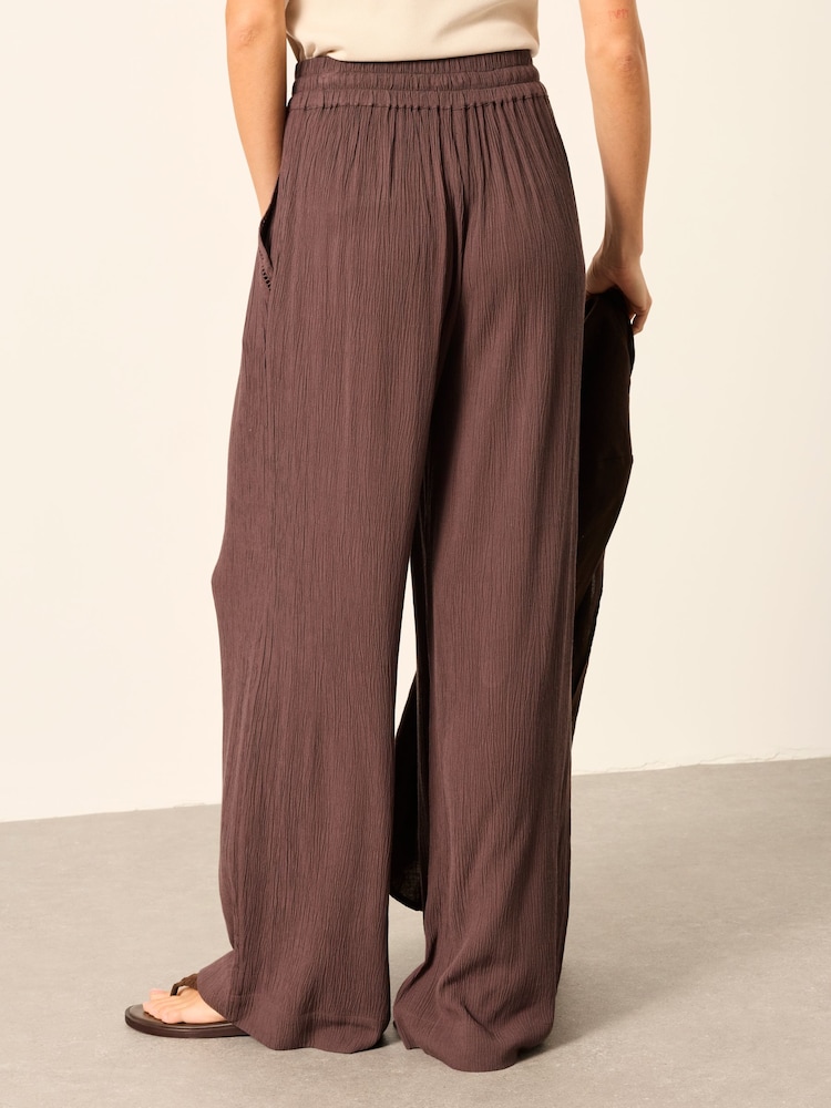 FatFace Melissa Chocolate Brown Palazzo Trousers - Image 2 of 7 FatFace Melissa Chocolate Brown Palazzo Trousers - Image 2 of 7