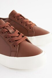 Tan Brown Lace Up Smart Trainers - Image 3 of 7