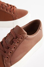 Tan Brown Lace Up Smart Trainers - Image 5 of 7
