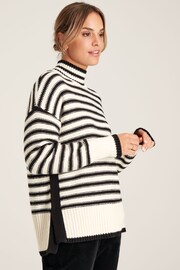 Tandie Black/Cream Striped High Neck Jumper - Image 4 of 7