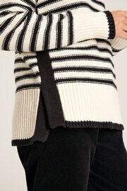 Tandie Black/Cream Striped High Neck Jumper - Image 6 of 7