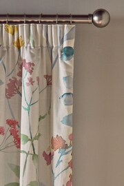 Pastel Multi Pink Isla Floral Print Pencil Pleat Blackout/Thermal 100% Cotton Curtains - Image 1 of 7