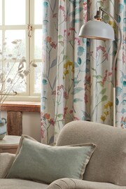 Pastel Multi Pink Isla Floral Print Pencil Pleat Blackout/Thermal 100% Cotton Curtains - Image 6 of 7