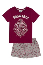Vanilla Underground Burgundy Red Girls Harry Potter Licensing Short 100% Cotton Pyjamas - Image 1 of 4