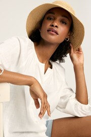 Sylvie White Tie Cuff Blouse - Image 3 of 6