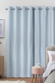 Blue Light Blackout/Thermal Cotton Eyelet Curtains - Image 3 of 8
