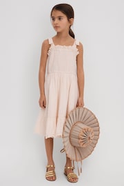 9-13 yrs Tiered Cotton Blend Ruffle Dress in Pink - Image 3 of 4