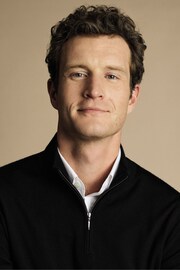 Charles Tyrwhitt Black Pure Merino Quarter Zip Jumper - Image 2 of 4