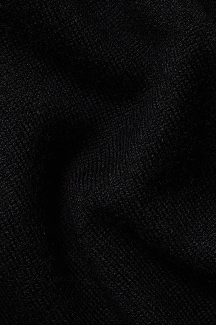 Charles Tyrwhitt Black Pure Merino Quarter Zip Jumper - Image 4 of 4